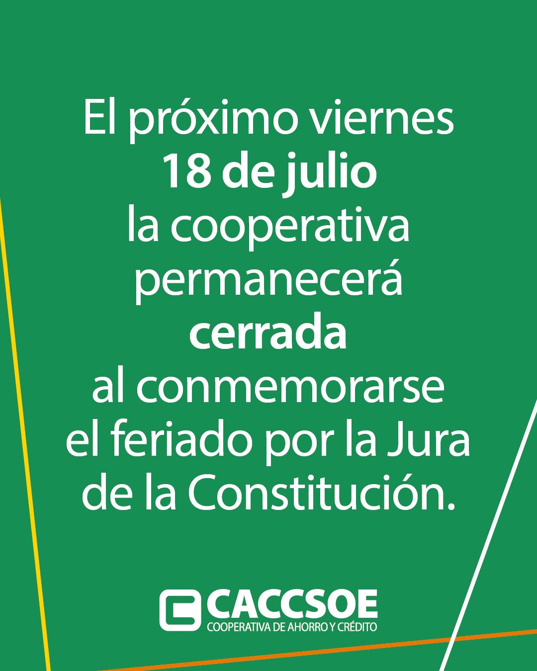 18 de julio estamos cerrado