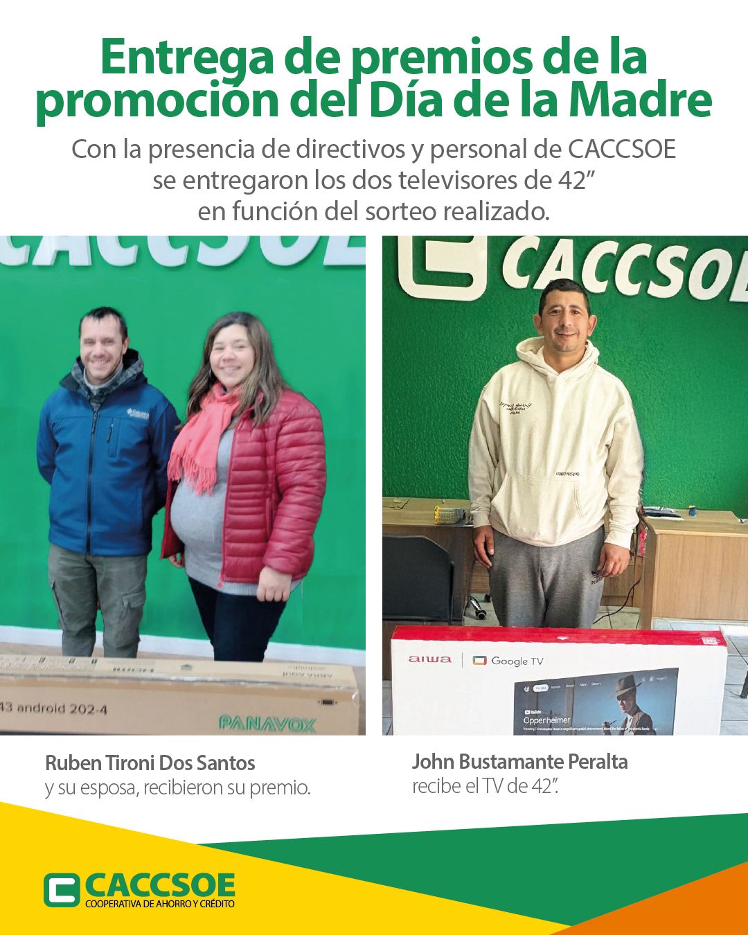 Entrega de premios de la promocion del Día de la Madre