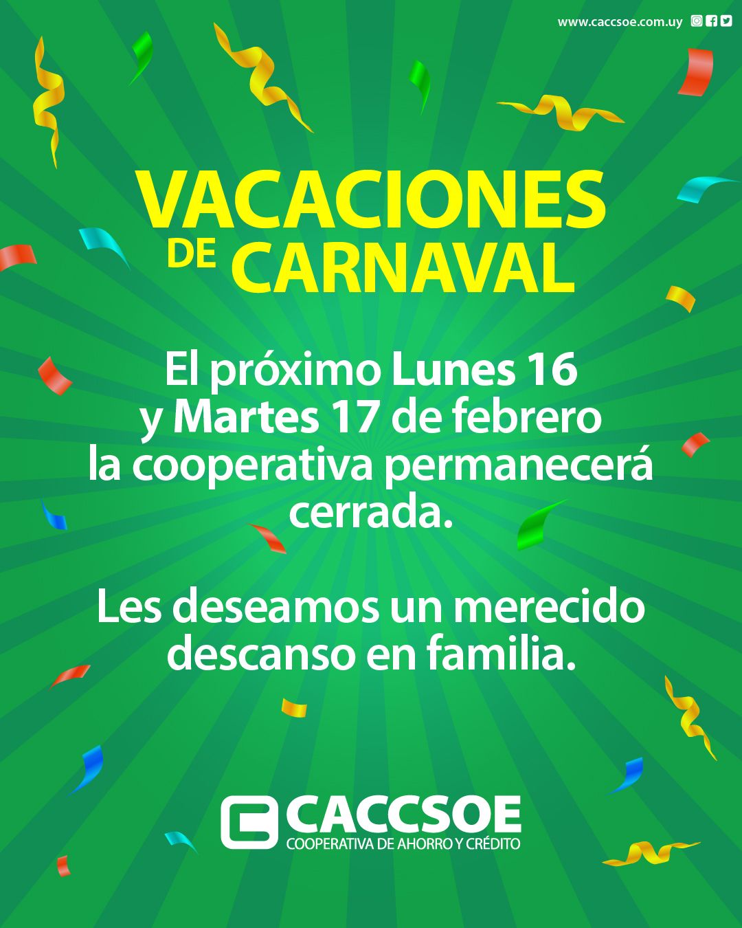Vacaciones de Carnaval